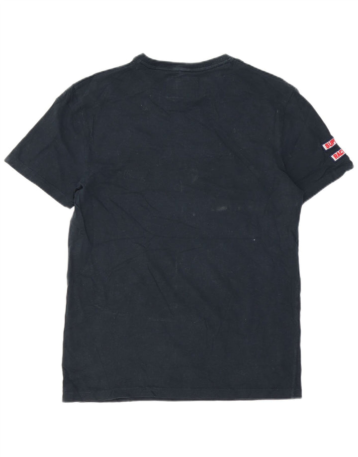 Superdry Mens Graphic T-Shirt Top Medium Navy Blue Cotton