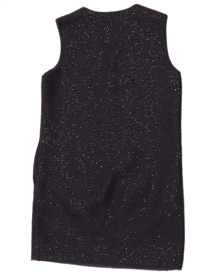 Cos Womens Sleeveless Sequin Shift Dress EU 38 Medium Navy Blue Polyester