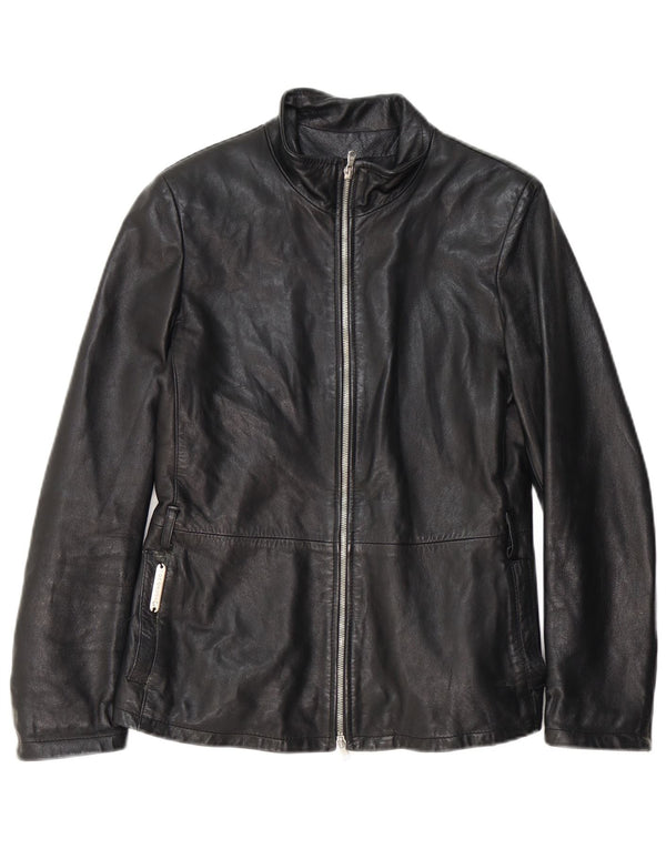 Coconuda Womens Leather Jacket UK 12 Medium Black Leather
