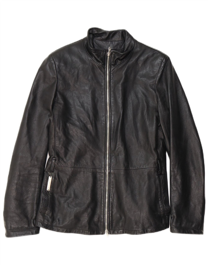 Coconuda Womens Leather Jacket UK 12 Medium Black Leather
