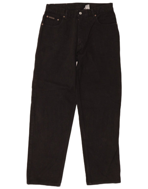 Calvin Klein Mens Regular Straight Jeans W32 L30 Black Cotton