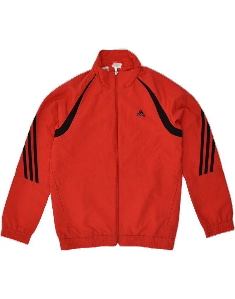 ADIDAS Girls Graphic Tracksuit Top Jacket 13-14 Years Red Polyester | Vintage Adidas | Thrift | Second-Hand Adidas | Used Clothing | Messina Hembry 