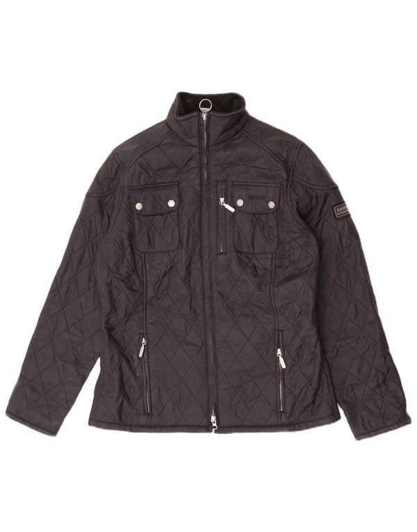 Barbour Womens Quilted Jacket UK 12 Medium Black Polyamide