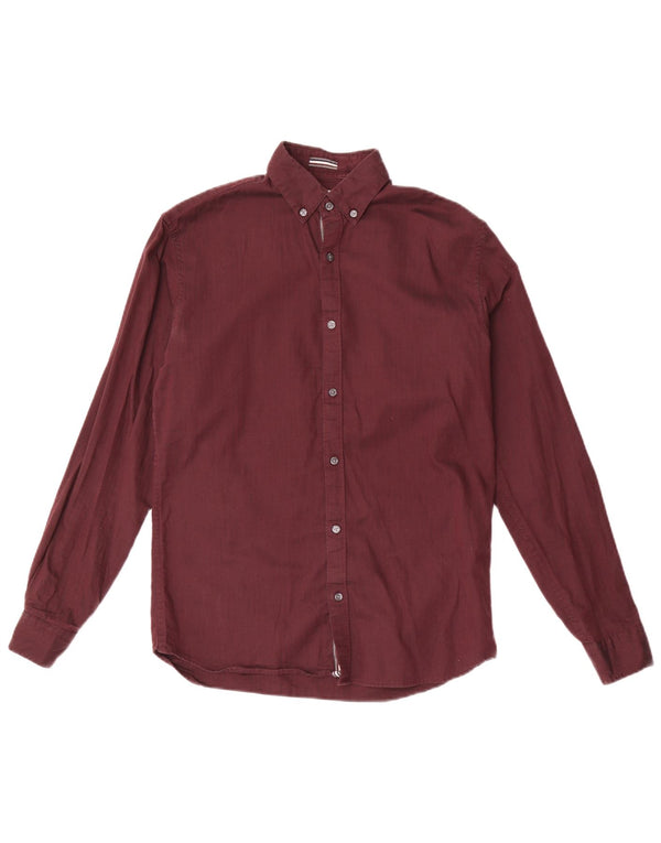 Jack & Jones Mens Slim Fit Shirt XS Maroon Cotton