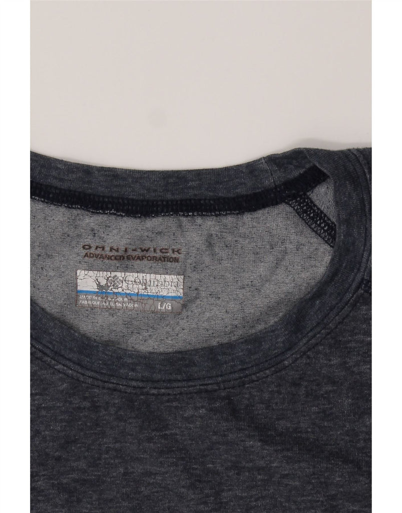 COLUMBIA Mens Omni-Wick T-Shirt Top Large Navy Blue Polyester Vintage Columbia and Second-Hand Columbia from Messina Hembry 