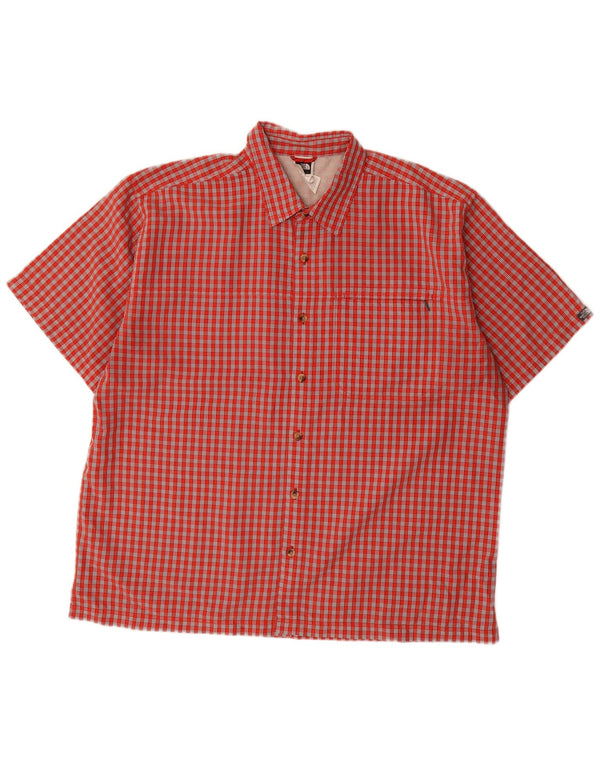 The North Face Mens Short Sleeve Shirt XL Red Check Modal