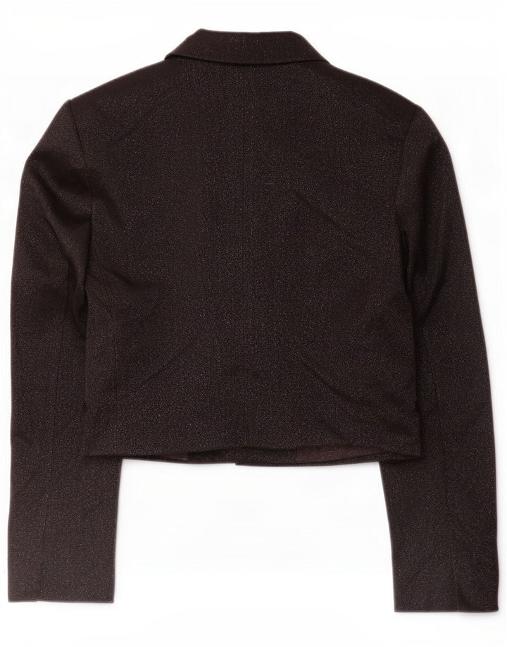 Zara Womens Bolero Jacket UK 14 Large Black Flecked Polyester