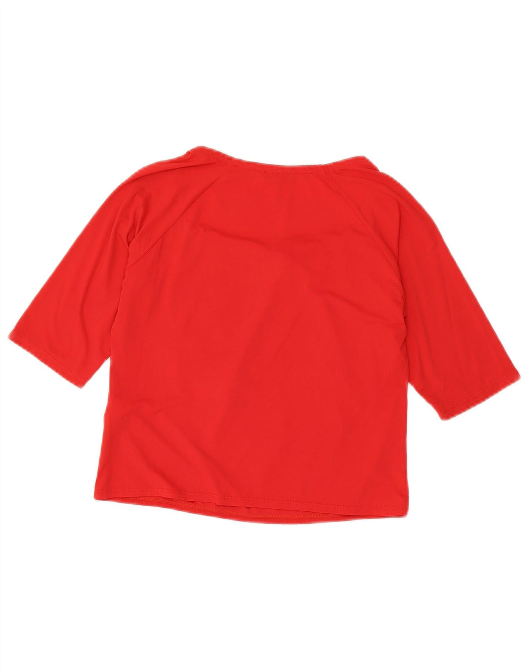 Armani Jeans Womens Crop 3/4 Sleeve Blouse Top UK 14 Medium Red Polyamide
