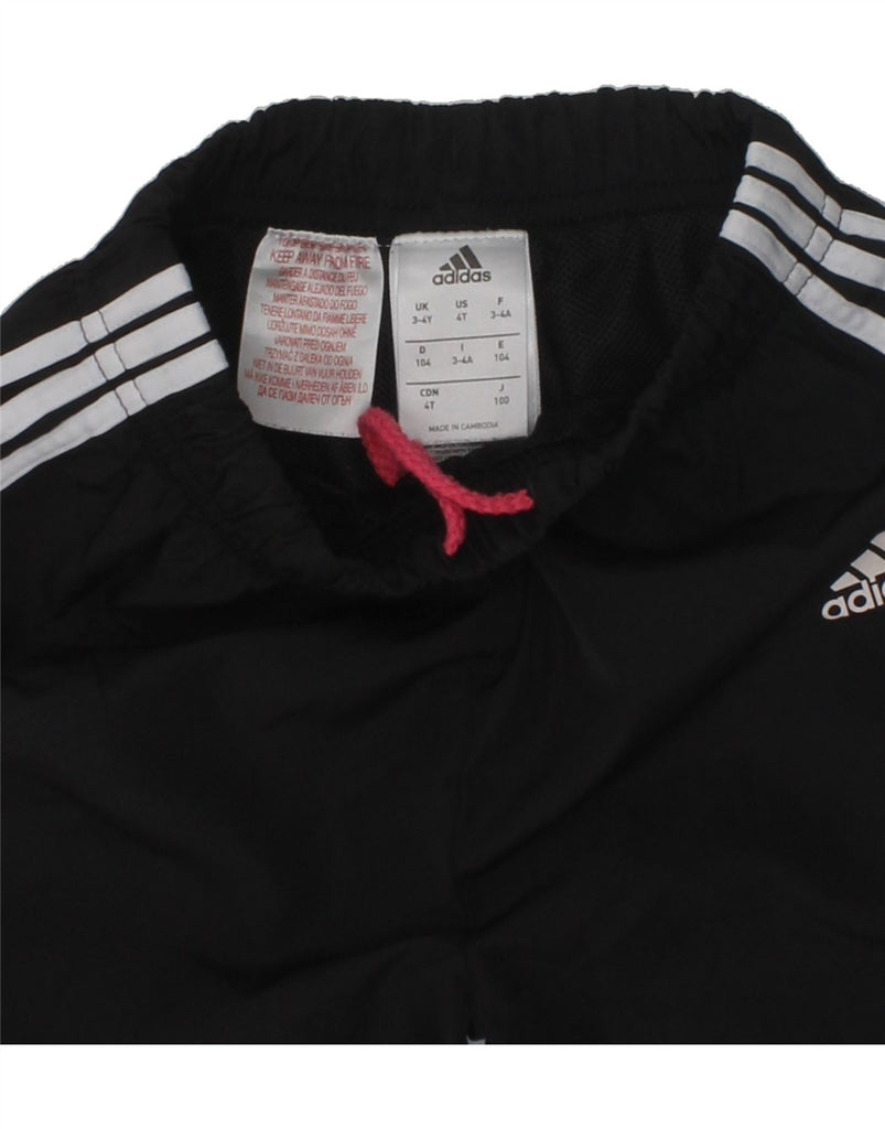 ADIDAS Girls Tracksuit Trousers Joggers 3-4 Years Black Polyester | Vintage Adidas | Thrift | Second-Hand Adidas | Used Clothing | Messina Hembry 