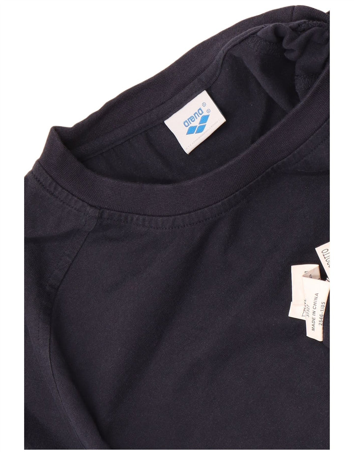 Arena Mens Graphic T-Shirt Top Medium Navy Blue Cotton