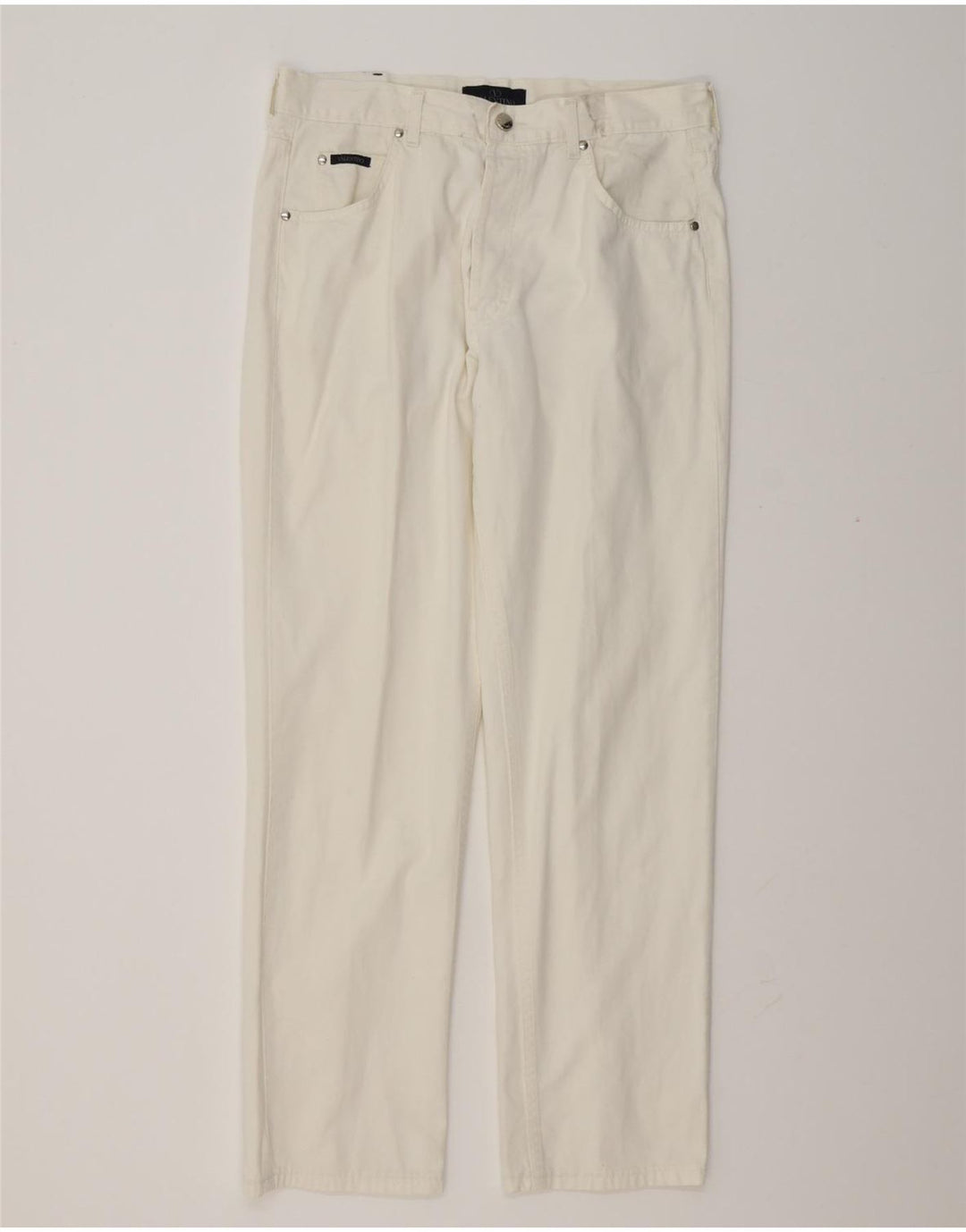 VALENTINO Mens Straight Casual Trousers W36 L31 White Cotton