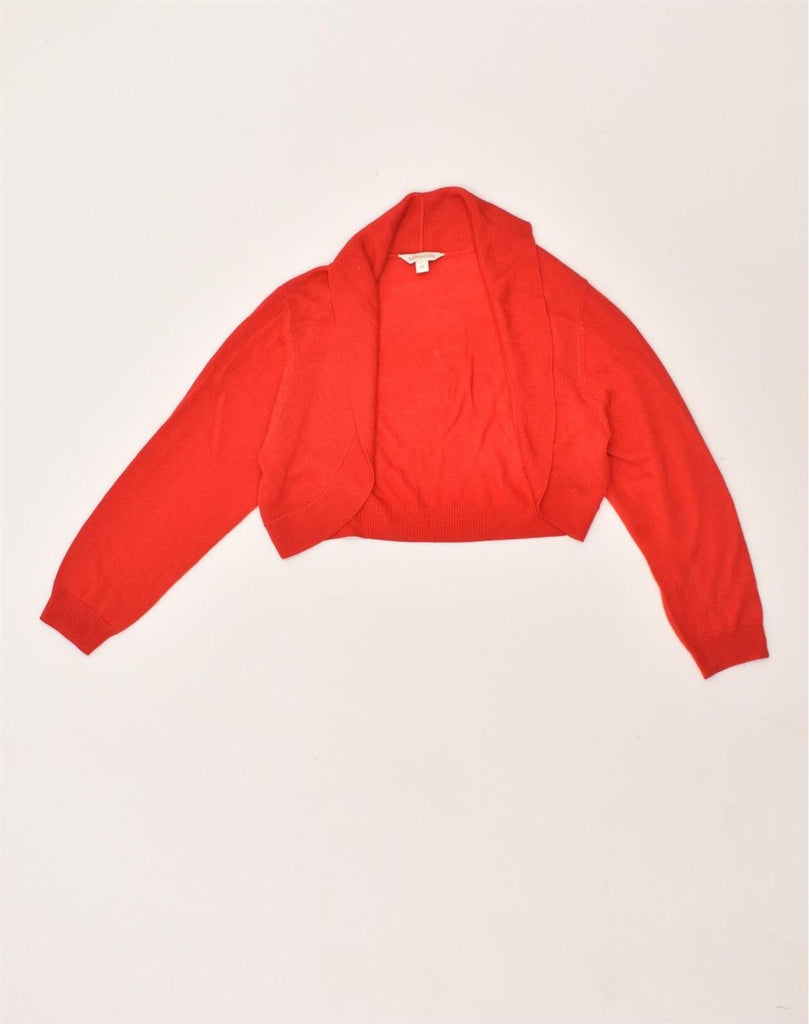 MONSOON Womens Crop Cardigan Sweater UK 12 Medium Red Viscose | Vintage Monsoon | Thrift | Second-Hand Monsoon | Used Clothing | Messina Hembry 