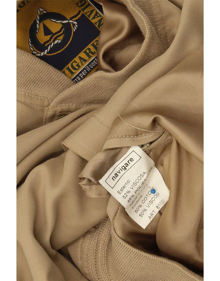 Navigare Mens Bomber Jacket UK 44 2XL Beige Polyester