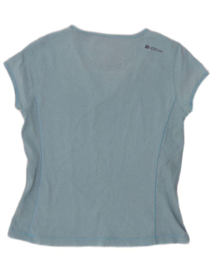 Champion Womens Heritage Classics T-Shirt Top UK 12 Medium Blue Cotton