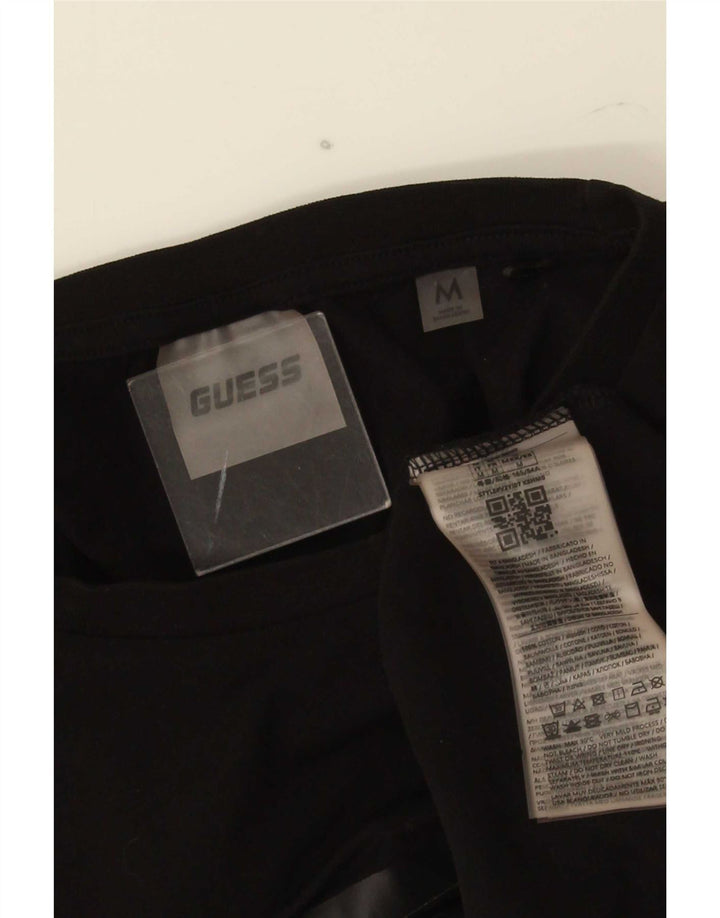 Guess Womens Graphic T-Shirt Top UK 12 Medium Black Cotton