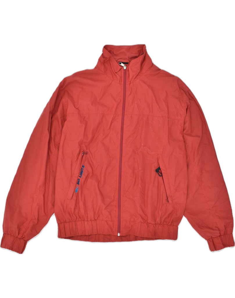 NO LIMITS Mens Bomber Jacket UK 40 Large Red Nylon | Vintage | Thrift | Second-Hand | Used Clothing | Messina Hembry 