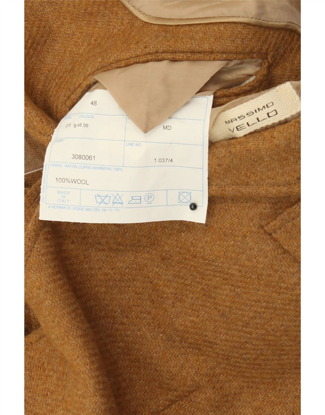 Vintage Mens 3 Button Blazer Jacket IT 48 Medium Beige Wool