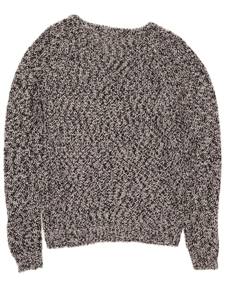 Marks & Spencer Womens Boat Neck Jumper Sweater UK 10 Small Grey Flecked