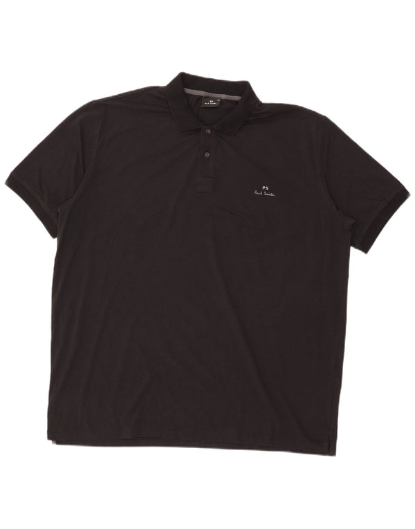 Paul Smith Mens Polo Shirt 2XL Black Cotton