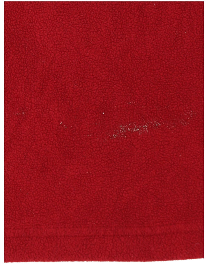 STARTER Mens Zip Neck Fleece Jumper XL Red