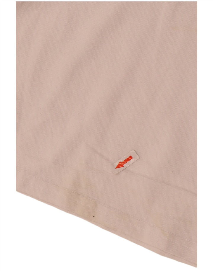 Jack & Jones Mens Graphic Polo Shirt Medium White Colourblock Cotton