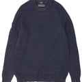 Superdry Mens Crew Neck Jumper Sweater Large Navy Blue Lambswool