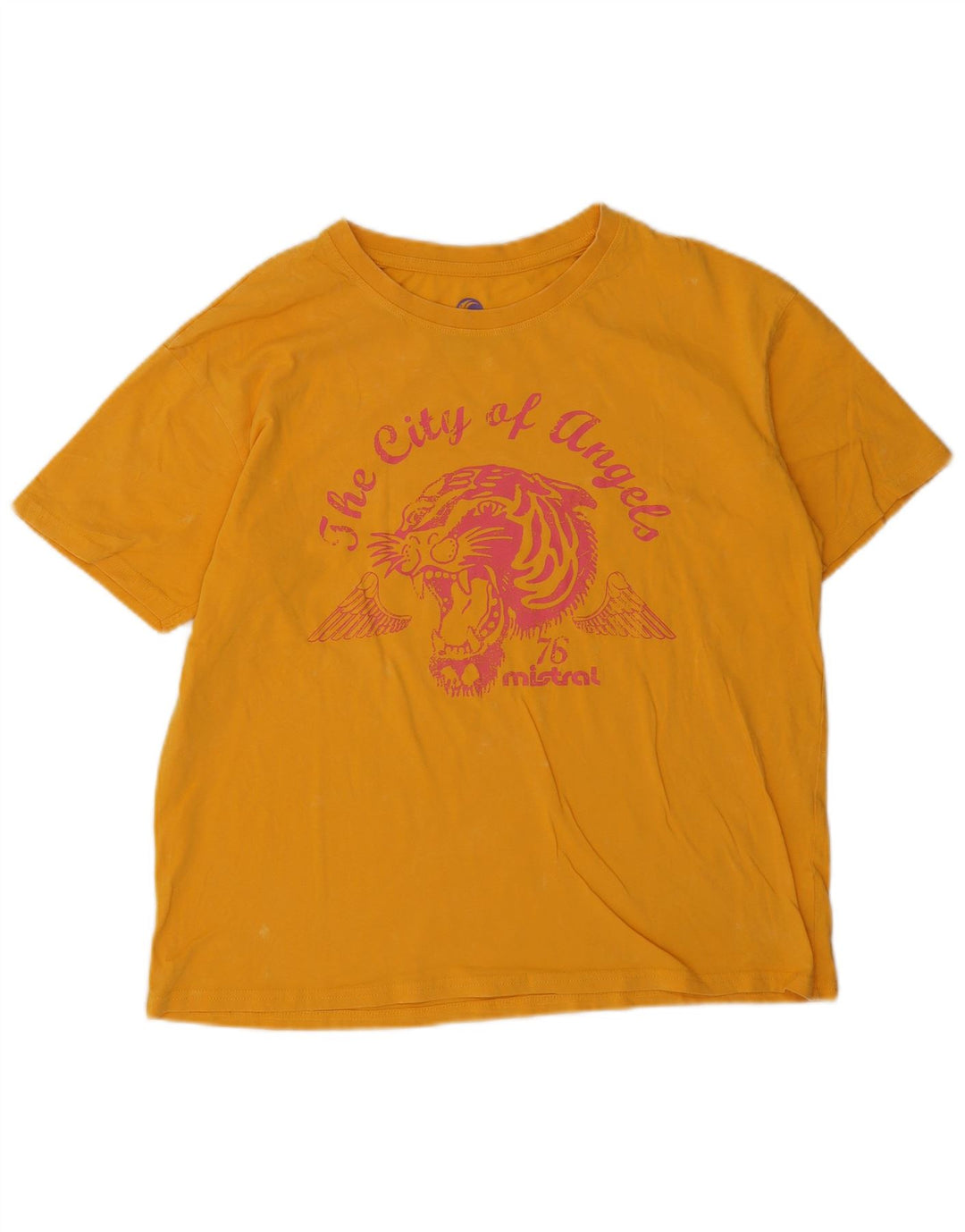 Mistral Womens Graphic T-Shirt Top UK 16 Large Yellow