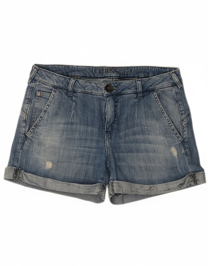 Guess Womens Distressed Denim Shorts W28 Medium Blue Cotton