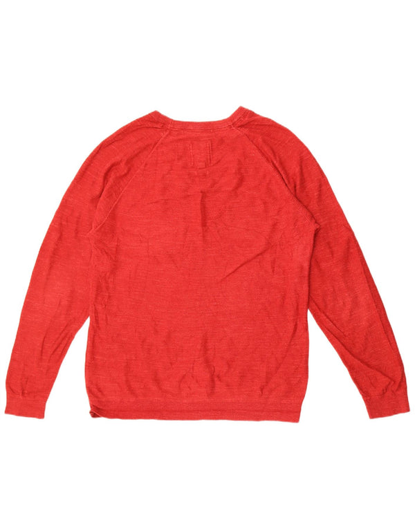Fat Face Mens Boat Neck Jumper Sweater Medium Red Cotton