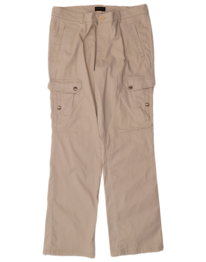Sergio Tacchini Mens Bootcut Cargo Trousers W36 L32 Beige Cotton