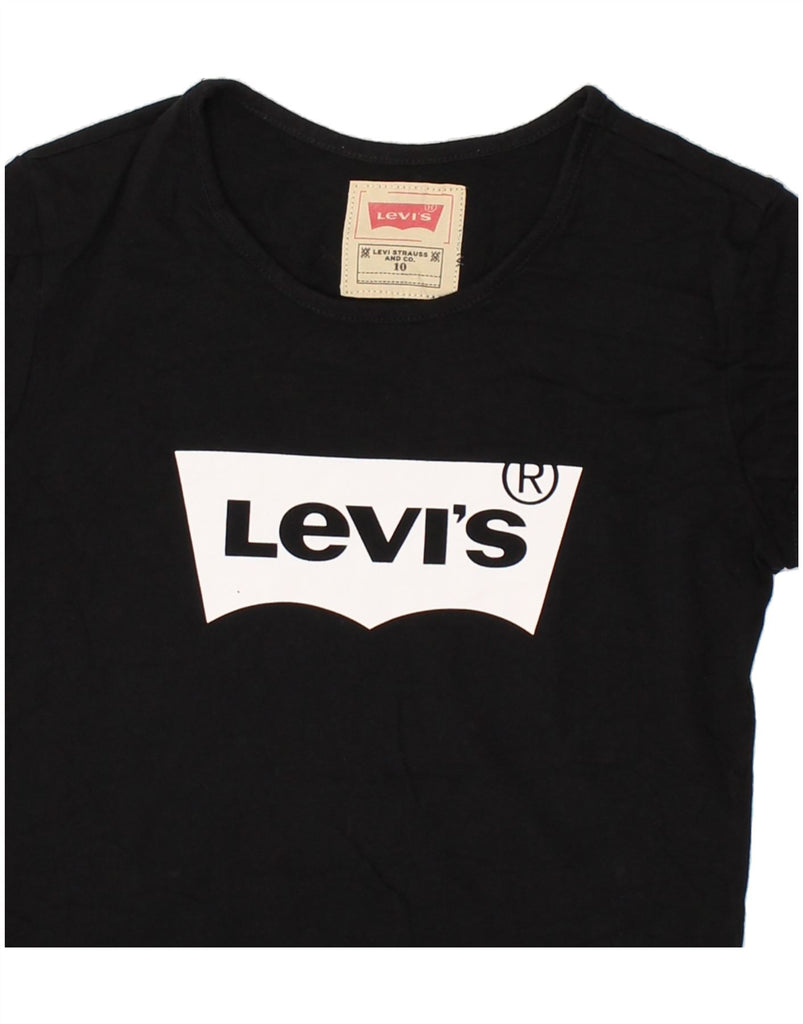 LEVI'S Girls Graphic T-Shirt Top 9-10 Years Black Cotton | Vintage Levi's | Thrift | Second-Hand Levi's | Used Clothing | Messina Hembry 