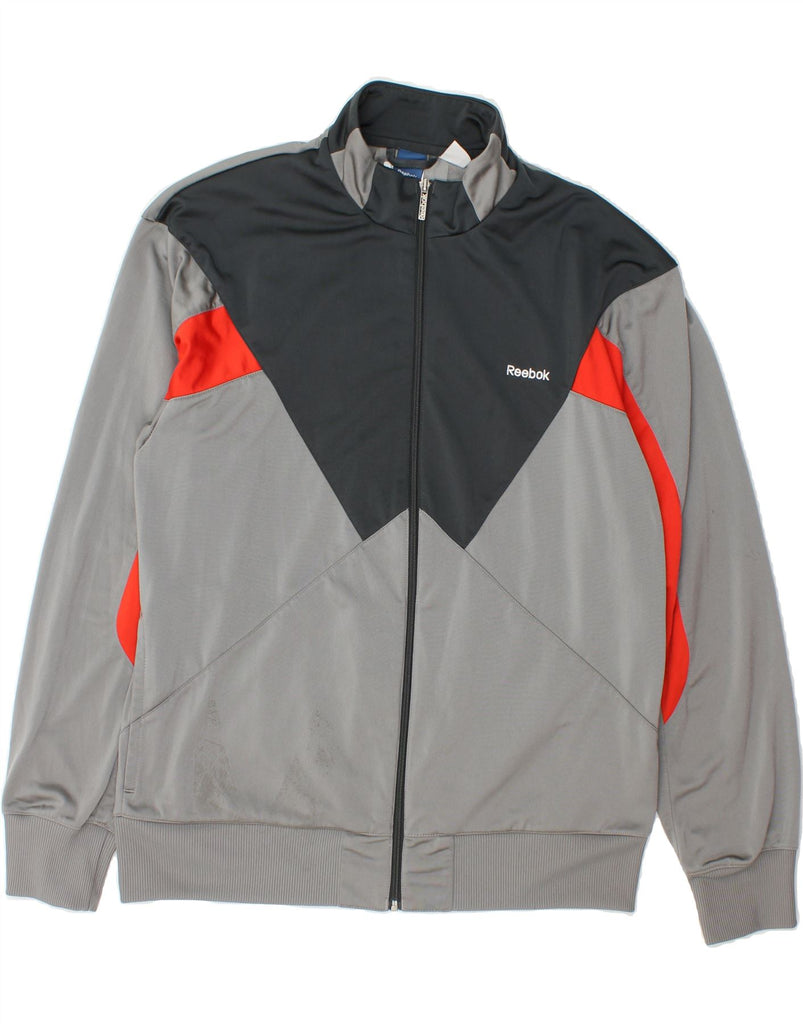 REEBOK Mens Tracksuit Top Jacket Medium Grey Colourblock Polyamide Vintage Reebok and Second-Hand Reebok from Messina Hembry 