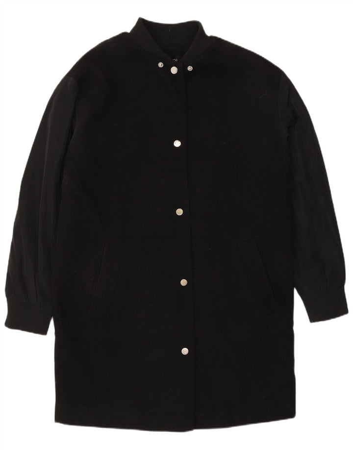 Topshop Womens Oversized Overcoat UK 8 Small Black Polyester
