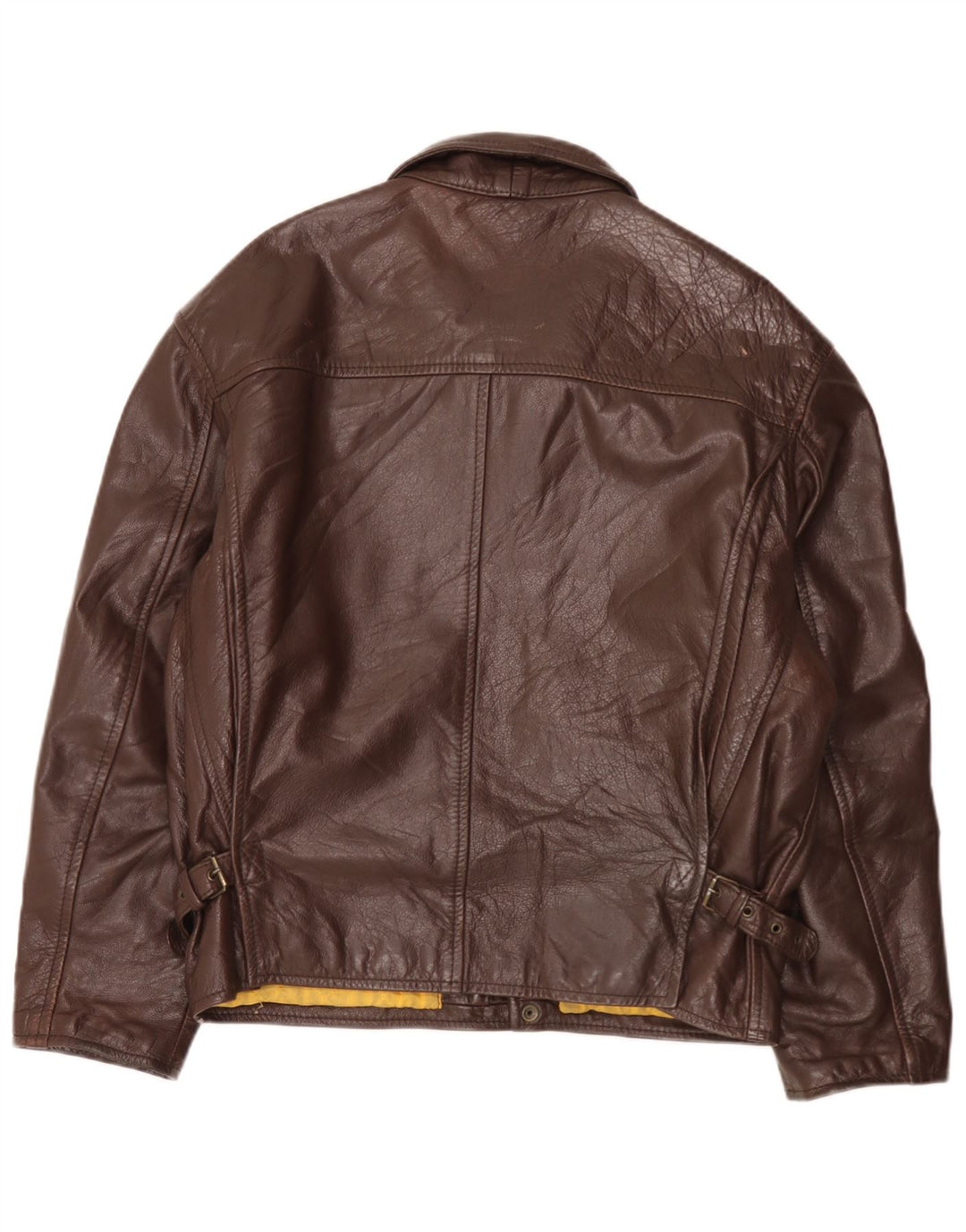 Vintage Mens Leather Jacket IT 50 Large Brown Leather