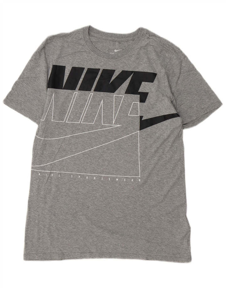 NIKE Mens Athletic Fit  Graphic T-Shirt Top Small Grey Cotton