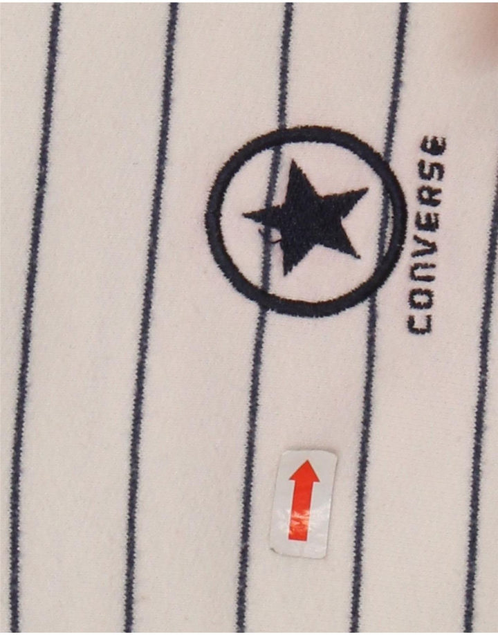 CONVERSE Mens Tracksuit Top Jacket 2XL White Striped Cotton