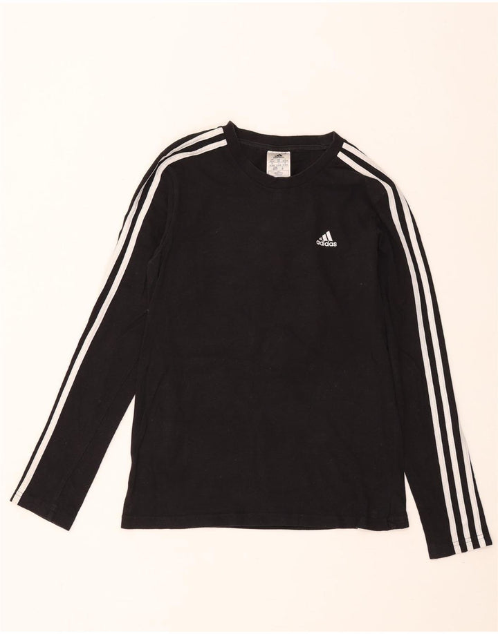 Adidas Womens Top Long Sleeve UK 4/6 XS Black Cotton