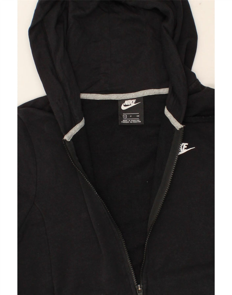 NIKE Womens Zip Hoodie Sweater UK 10 Small Black Cotton | Vintage Nike | Thrift | Second-Hand Nike | Used Clothing | Messina Hembry 