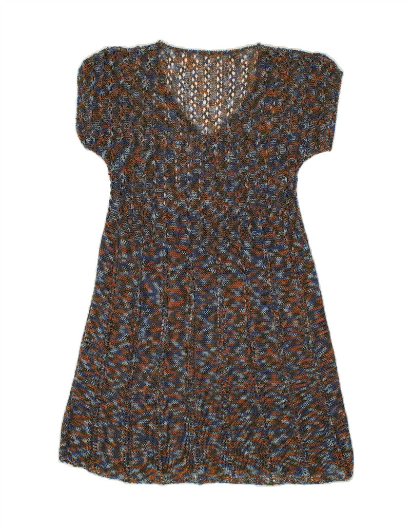 VINTAGE Womens Jumper Dress UK 10 Small Blue Flecked Vintage Vintage and Second-Hand Vintage from Messina Hembry 