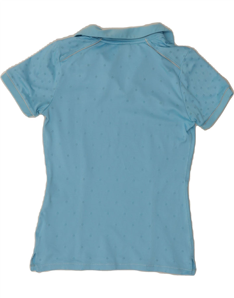 NIKE Womens Polo Shirt UK 10/12 Medium Blue Spotted Polyester Vintage Nike and Second-Hand Nike from Messina Hembry 