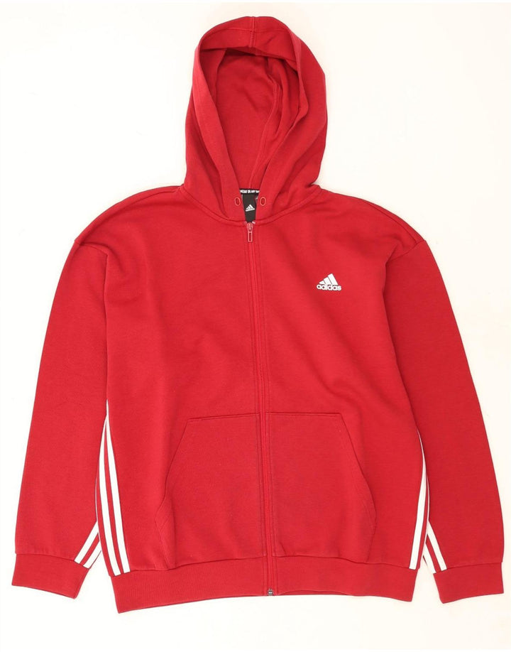 Adidas Mens Zip Hoodie Sweater XL Red