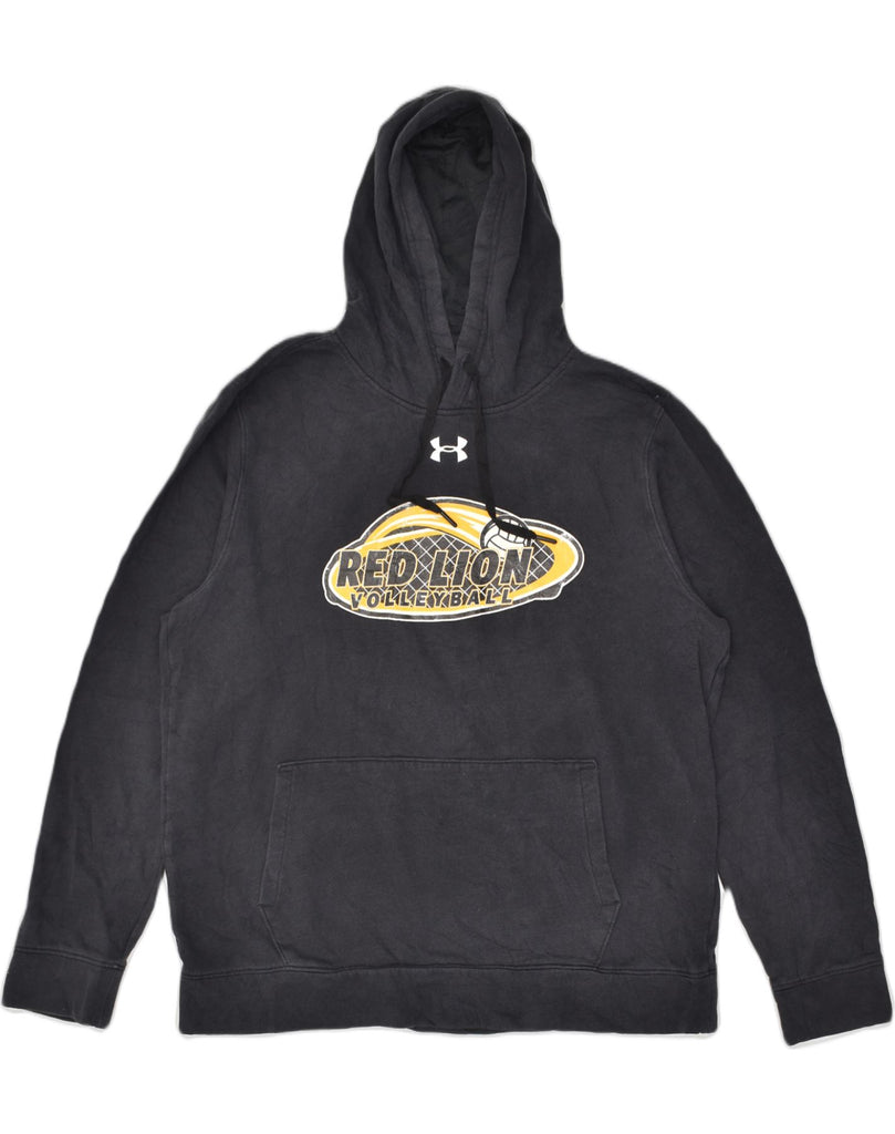 UNDER ARMOUR Mens Graphic Hoodie Jumper Large Navy Blue Cotton | Vintage Under Armour | Thrift | Second-Hand Under Armour | Used Clothing | Messina Hembry 