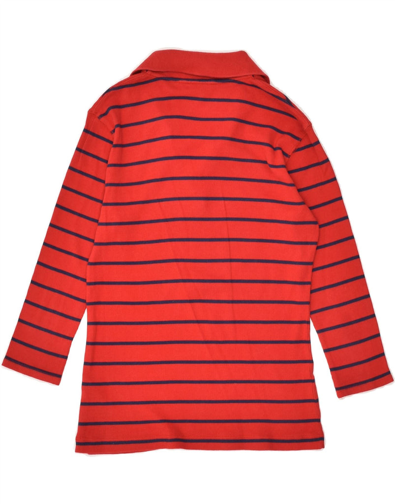 TOMMY HILFIGER Girls Long Sleeve Polo Shirt 12-13 Years Small Red Striped | Vintage Tommy Hilfiger | Thrift | Second-Hand Tommy Hilfiger | Used Clothing | Messina Hembry 