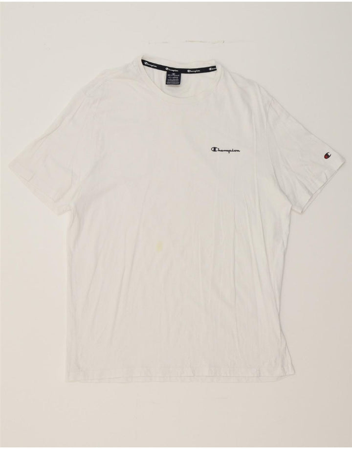 CHAMPION Mens T-Shirt Top 2XL White Vintage Champion and Second-Hand Champion from Messina Hembry 