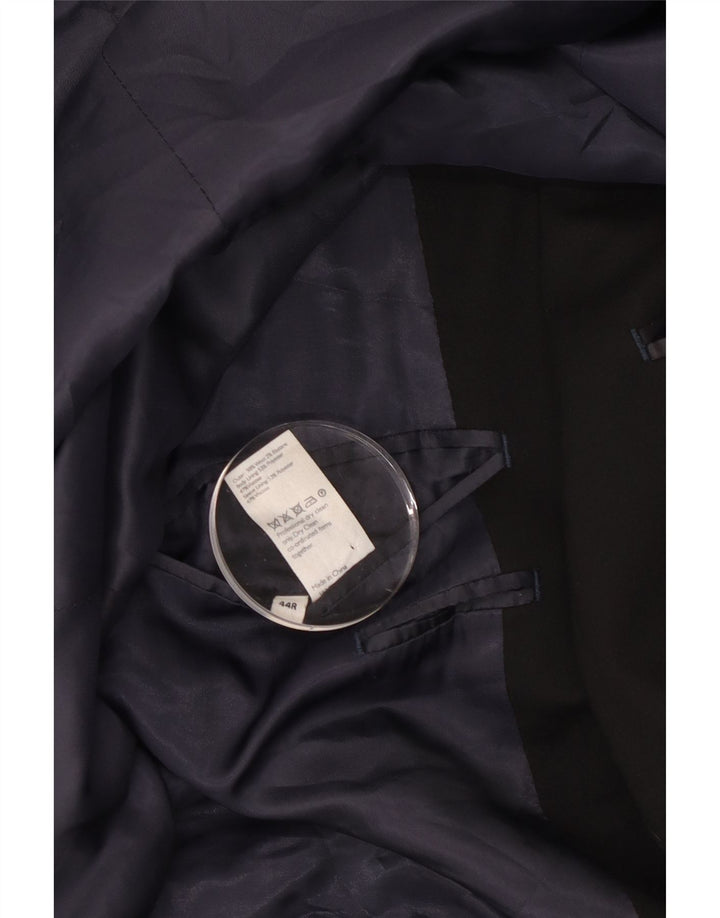 John Lewis Mens Tailored Fit 2 Button Blazer Jacket UK 44 2XL Black Wool