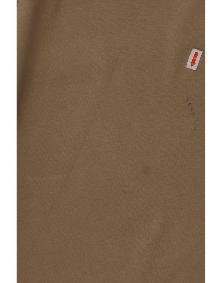 CALVIN KLEIN JEANS Boys Long Sleeve Polo Shirt 15-16 Years Beige Cotton