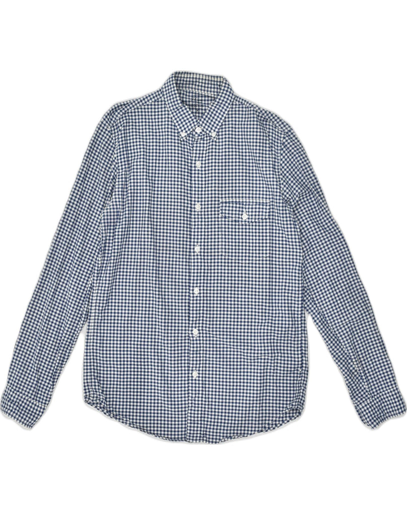 J. CREW Mens Shirt Medium Blue Gingham Cotton | Vintage J. Crew | Thrift | Second-Hand J. Crew | Used Clothing | Messina Hembry 