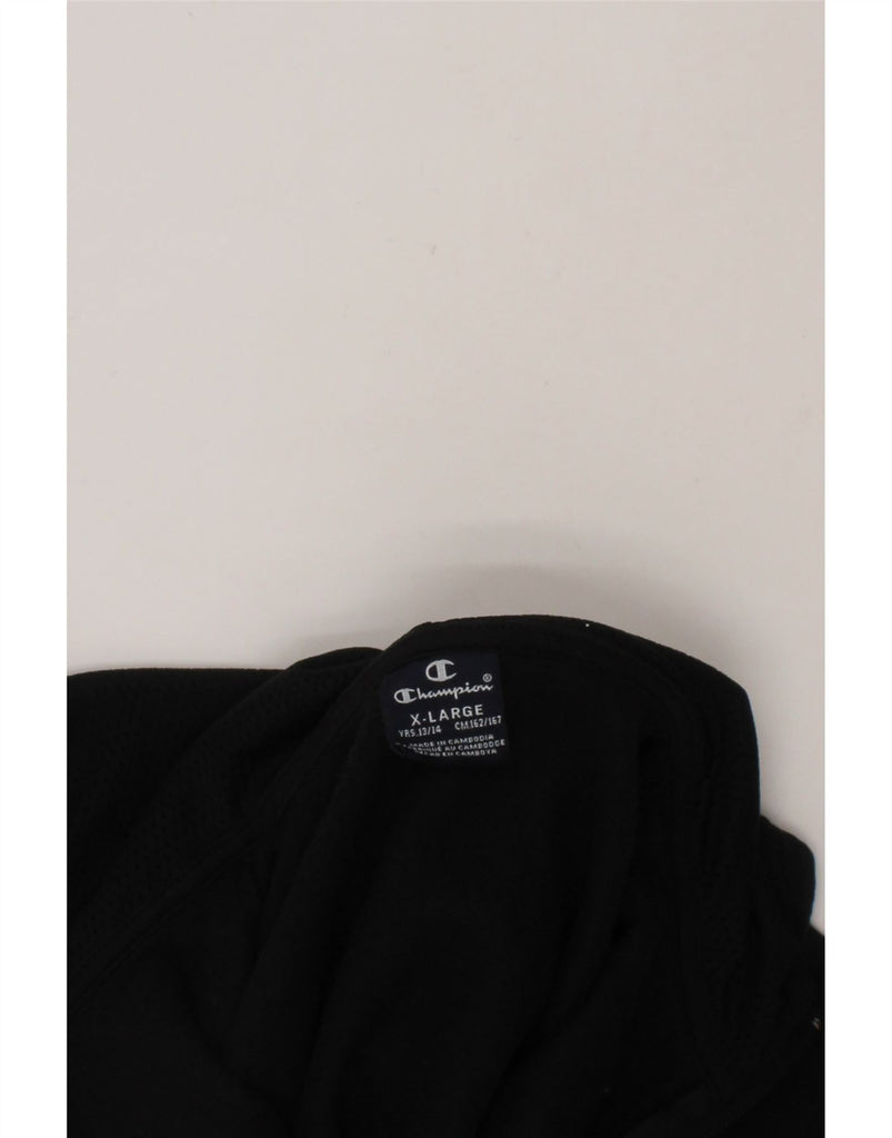 CHAMPION Boys Graphic Zip Hoodie Sweater 13-14 Years XL Black Cotton Vintage Champion and Second-Hand Champion from Messina Hembry 