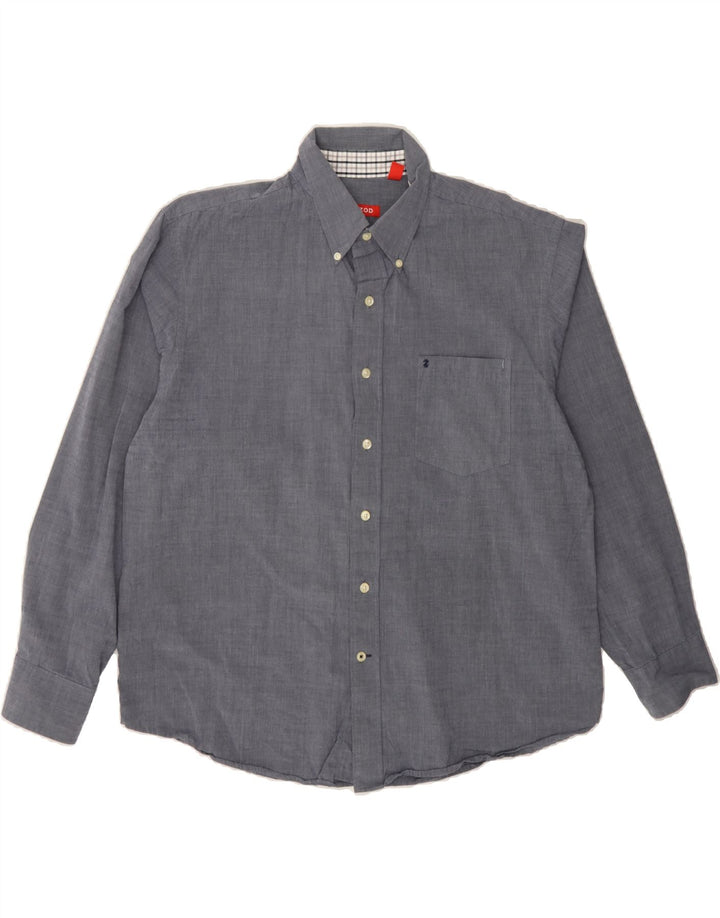 IZOD Mens Shirt Large Navy Blue Cotton Vintage Izod and Second-Hand Izod from Messina Hembry 