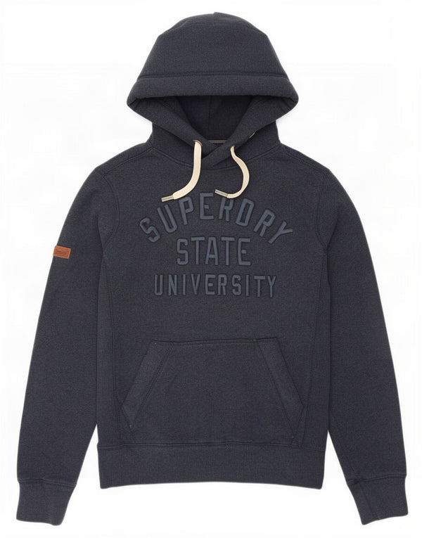 Superdry Mens Graphic Hoodie Jumper Small Navy Blue Cotton